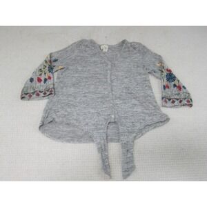 Fig &‎ Flower Cardigan Womens Small Top Blouse Button Up Embroidered Polyester